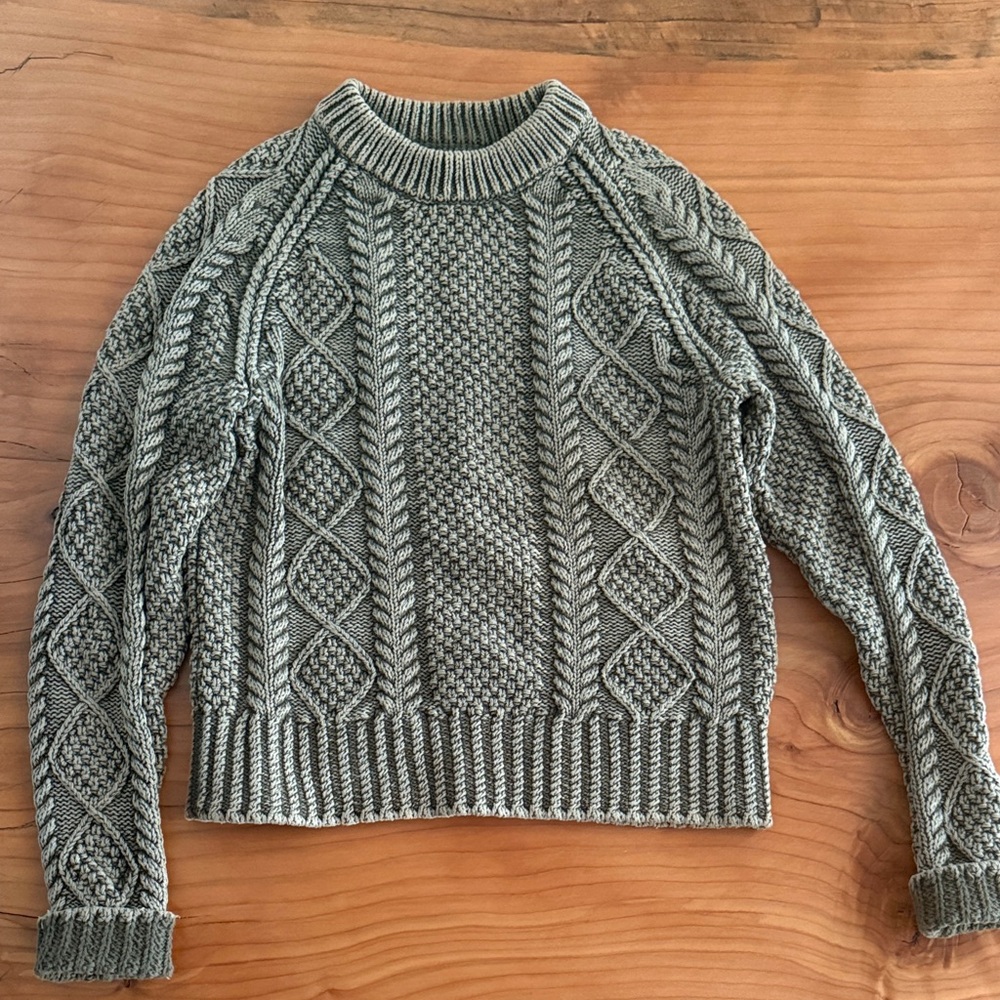 L.L. Bean Cable Knit Sweater in Gray